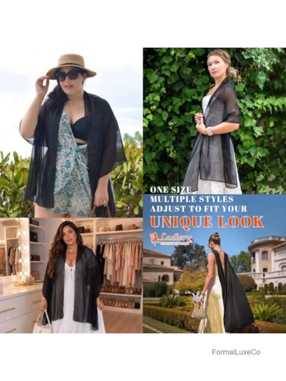 Elegant Chiffon Shawl Wrap for Evening Dresses Wedding Bride